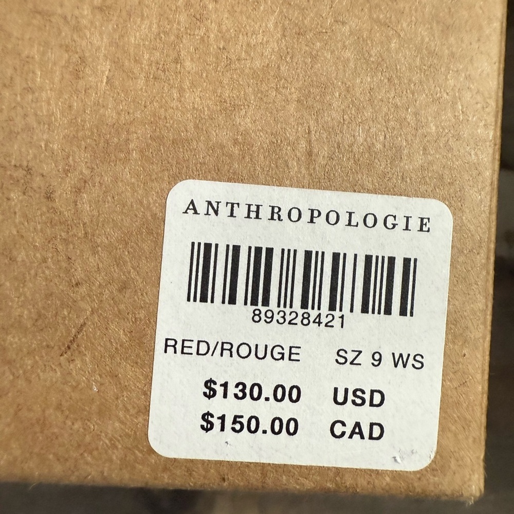 NIB Anthropologie Maeve Red Asymmetrical Buckle Kitten‎ Heels- 9 - Picture 7 of 8